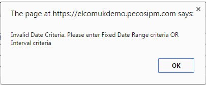 Warning for invalid date ranges selection