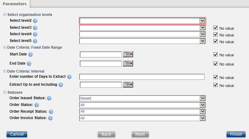 Entering Report Parameters Example